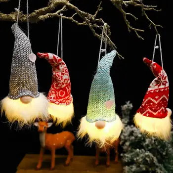 Luminat de Crăciun Gnomi fără Chip de Păpușă Figurine Cu Lumini LED-uri Drăguț Ornamente Figurine Pitic, Elf Decoratiuni Electric Gnomi