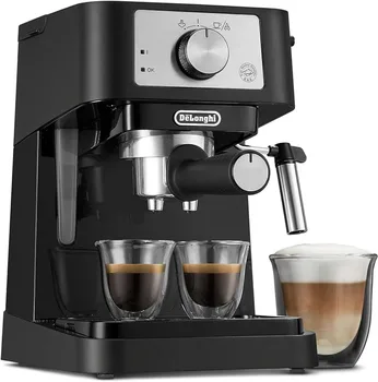 Manual de Espresso, Latte & Cappuccino, 15 Bar Pompa de Presiune + Spumant de Lapte Baghetă de Abur, Negru / Inox | SUA | NOUA