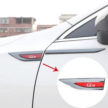Masina de metal logo-ul fender autocolante personalizate decorative marcajele laterale pentru audi Q3 cu logo-ul de Accesorii auto