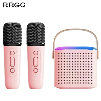 Mini Aparat de Karaoke pentru Adulți și Copii, Difuzor Portabil Bluetooth cu 2 Microfon Wireless,Karaoke Cadouri pentru Ziua de nastere