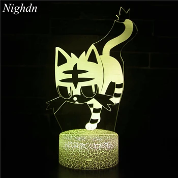 Nighdn 3D din Acril cu Led Lumina de Noapte Cat Figura Copii Copil Veioza Dormitor Dormi Lumini Cadou pentru Home Decor Camera Lămpi de Masă