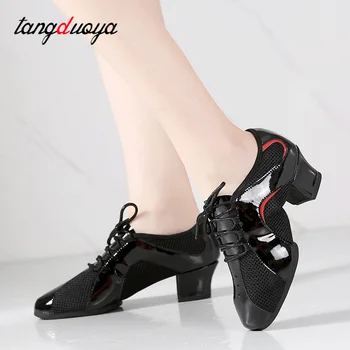 Noi Femeile Tango/latină Pantofi de Dans Fund Moale negru Modern, Salsa Dans Pantofi Pentru Fete Doamnelor Tocuri de 5cm