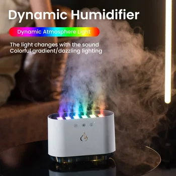 Noua Muzica Dinamic cu Ultrasunete Flacără de Aer Umidificator Acasă 900ML RGB Led-uri de Lumină Umidificator Difuzor Mașină de Ceață Filtru de Desktop