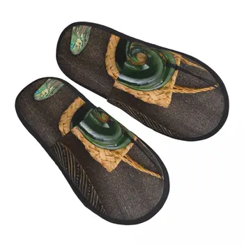 NZ Cultura Maori Tema Papuci de Casa Femei Confortabile din Spumă cu Memorie Patu Și Greenstone Koru Aluneca Pe Dormitor Papuci de casă Pantofi