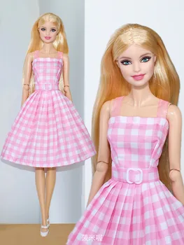 Papusa haine / roz rochie de grila + hat + bratara + pantofi + colier / 30cm haine papusa fusta pentru 1/6 Xinyi FR ST Papusa Barbie