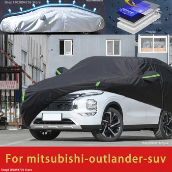 Pentru Mitsubishi Outlander a se Potrivi în aer liber, masini de Protecție Acoperă stratul de Zăpadă Parasolar rezistent la apa Praf de Exterior negru capac masina