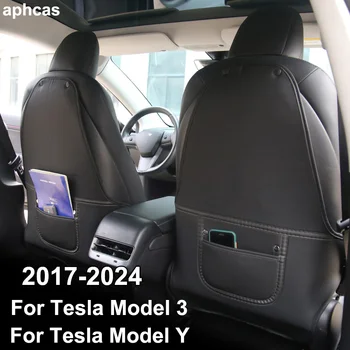 Pentru Tesla Model 3 2017-2024 Modelul Y Spătarul Scaunului Auto Anti Kick Pad Protector Copilul Interior Anti Murdar Din Piele Accesorii Coafura