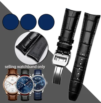 Piele watchband 22mm arc interfață pentru IWC ceas universal Portugalia Cuza Fino IW356501 500705 bărbați brățară brățară curea