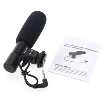 Profesionale Microfon Extern Stereo 3.5 mm pentru camere Video Digitale, Camera Video 87HC
