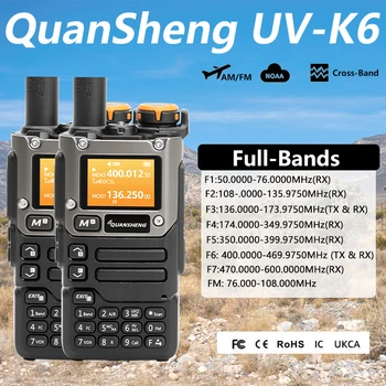 Quansheng UV-K6 Walkie Talkie 5W Aer Band Radio Tyep C Taxa UHF VHF DTMF FM Scrambler NOAA Wireless Frecvență de Două Fel de Radio CB