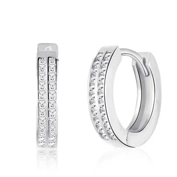 S925 Argint Cercei pentru Femei de Moda, Lux Mic, Mic de Lux, de Înaltă Calitate, Rând Dublu Stil Diamant Cercei