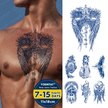 Semi-Permanent Inchis Pana Lotus Impermeabil Tatuaj Temporar Autocolante Suc De Cerneală De Durată Tatuaje Body Art Tatuaj Fals Femei Bărbați