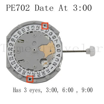 Sunon 6 Mână Multi Function Cuarț Circulație PE702 Data La 3:00 Înălțimea Totală de 6,8 mm