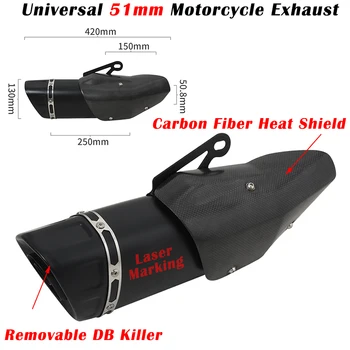Universal 51mm Motocicleta Țeavă de Eșapament Moto de Evacuare Modificat Toba DB Killer Scut Termic Pentru CBR1000RR DUKE 1290 MT-10 s 1000 rr